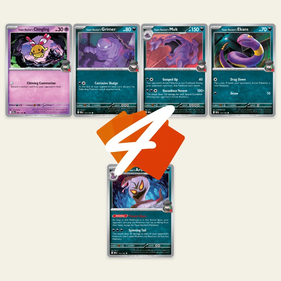 Team Rocket's CHINGLING : Make Them CONCEDE ! with Rocket's ARBOK ! PTCGL Gameplay (DESTINED RIVALS)